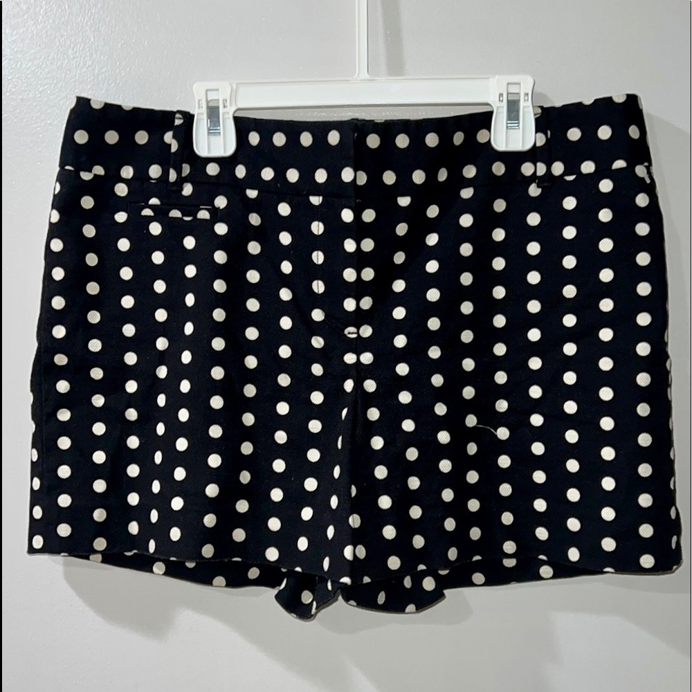 LOFT Black and White Polka Dot Women Shorts